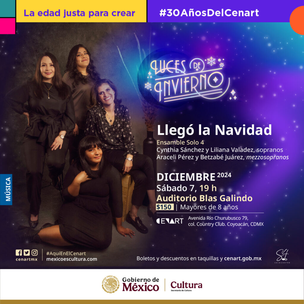 PV_Llego-la-Navidad_FB-1024x1024 Villancicos de Navidad con el Ensamble "Solo 4" en el Cenart