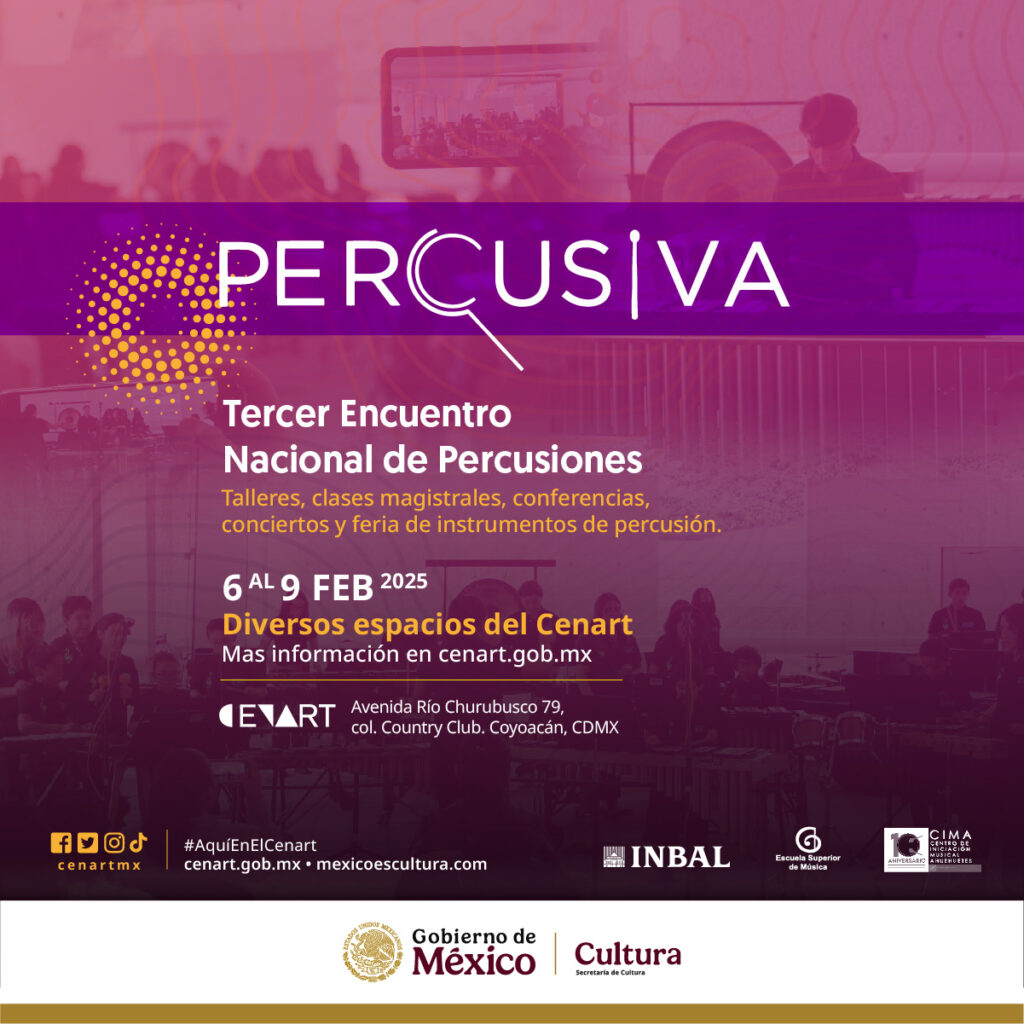 PV_3erPercusiva_FB-1024x1024 “Percusiva 2025”: El Encuentro Nacional de Percusiones celebra su tercera edición en el CENART