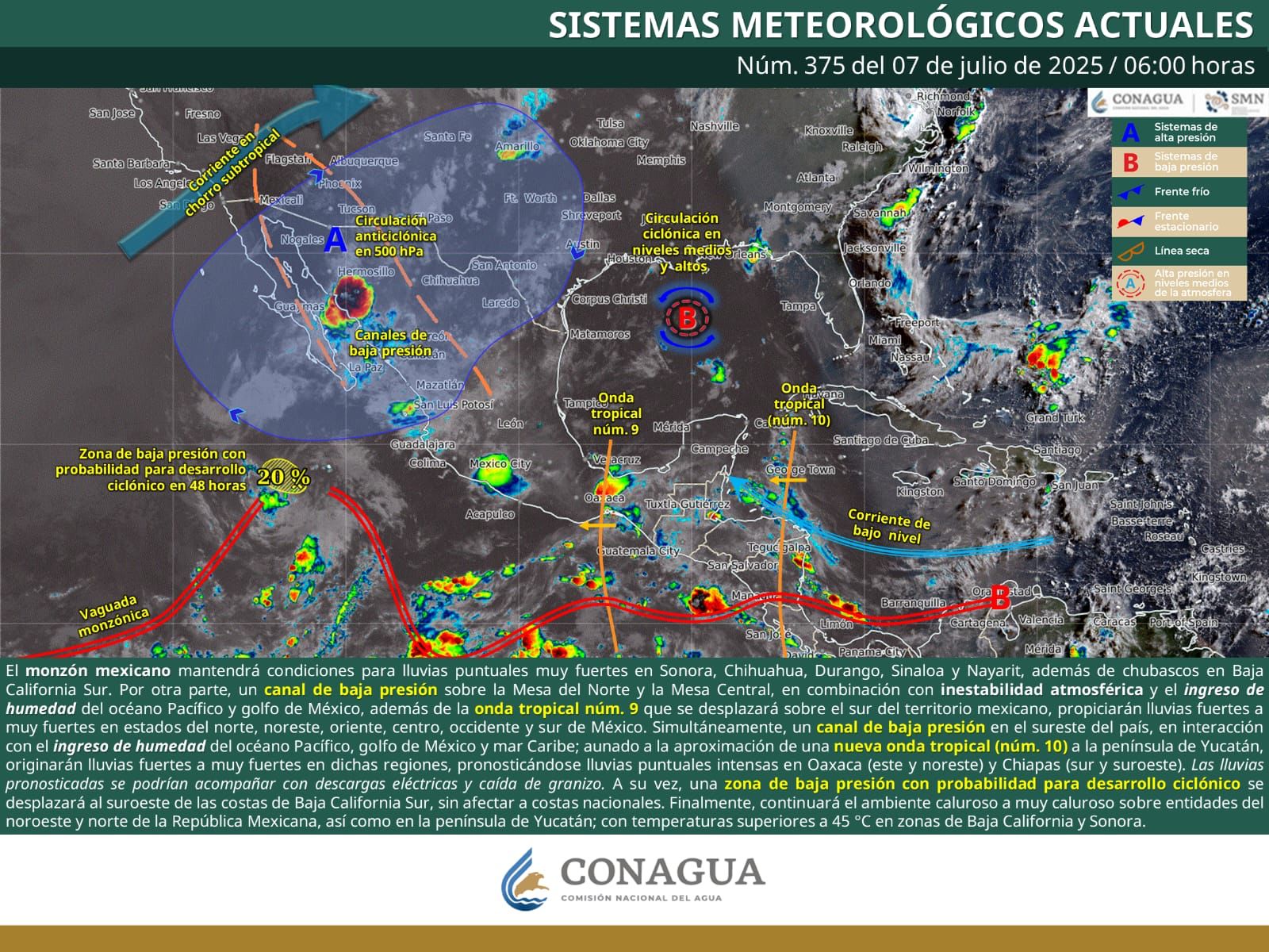 🌧️ Continúan lluvias intensas y altas temperaturas en Coahuila